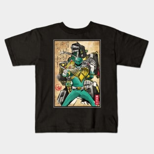 Green Ranger woodblock Kids T-Shirt